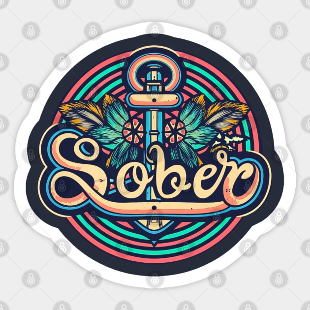 Sober Old School Tattoo Anchor Sticker by SOS@ddicted